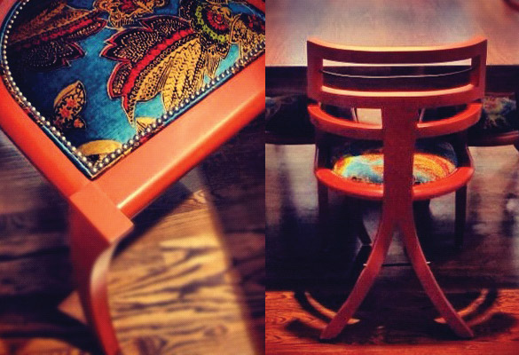 thom filicia greek klismos chair, brentano fabric, modern dining chairs
