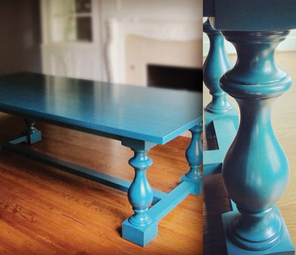 restoration hardware dining table refinished