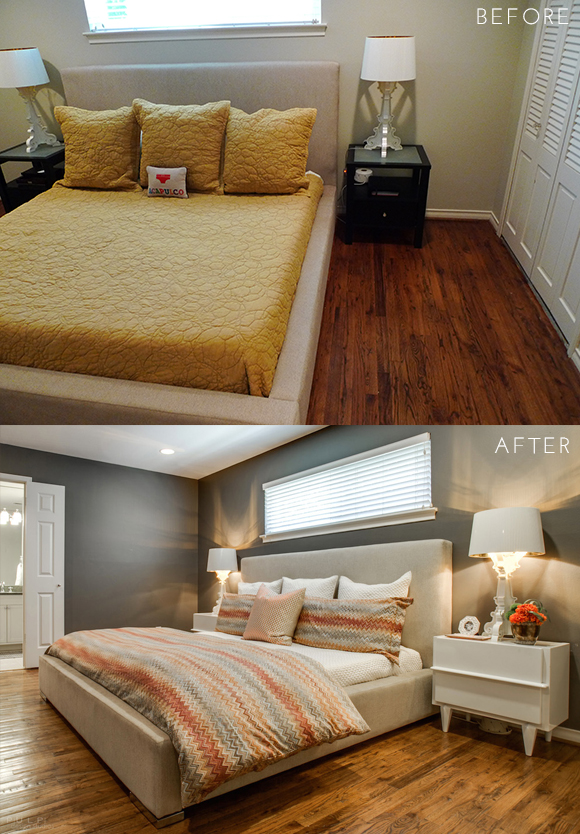 Pulp Design Studios Preston Hollow Bungalow Before and After Bedroom